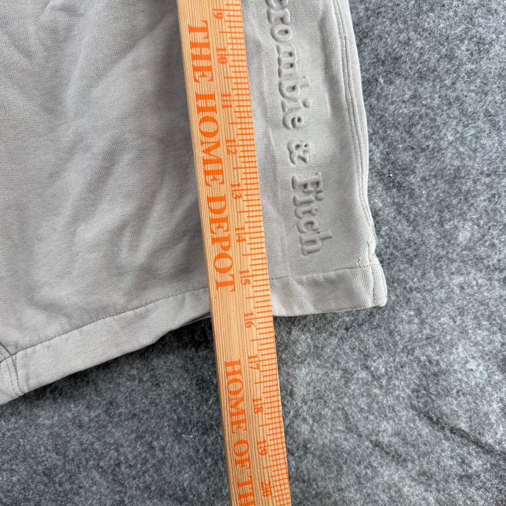 Abercrombie & Fitch Sweat Shorts Mens S Tan Embossed Logo Fleece Drawstring - Picture 16 of 16